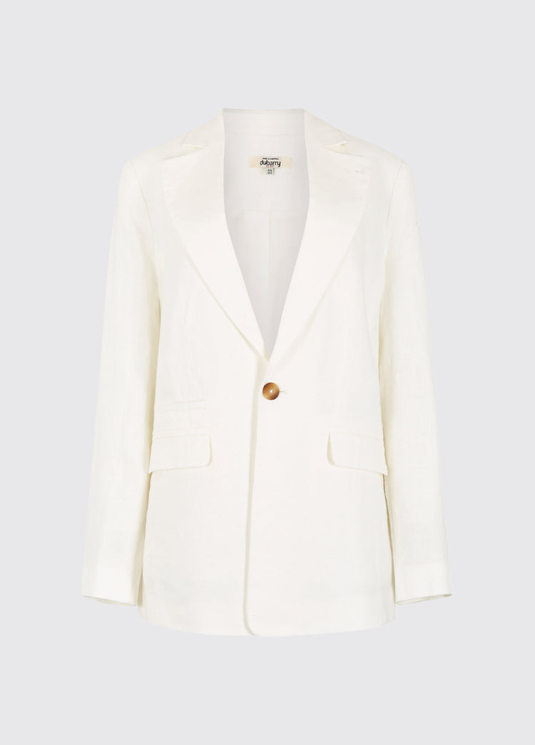 Avonlea Women’s Tailored Linen Jacket - White