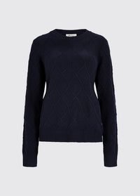 Banteer Women’s Cable Knit Crew Neck - Navy