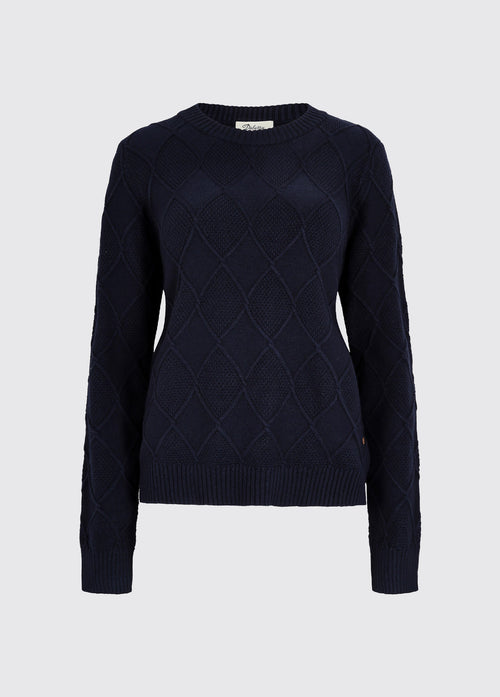 Banteer Women’s Cable Knit Crew Neck - Navy