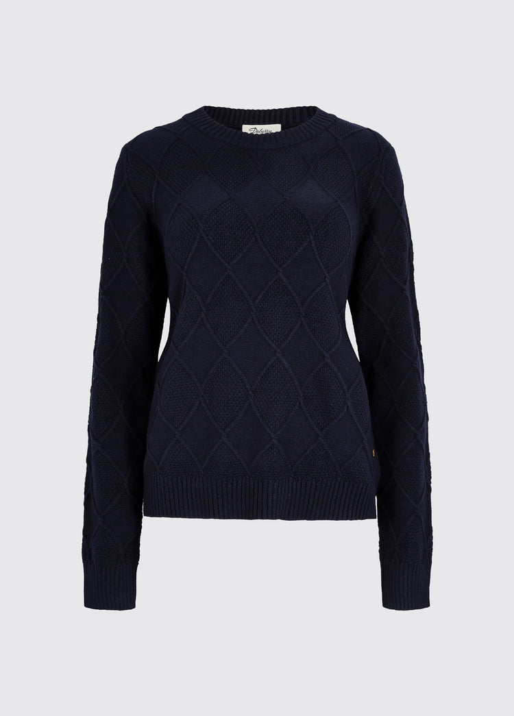 Banteer Women’s Cable Knit Crew Neck - Navy