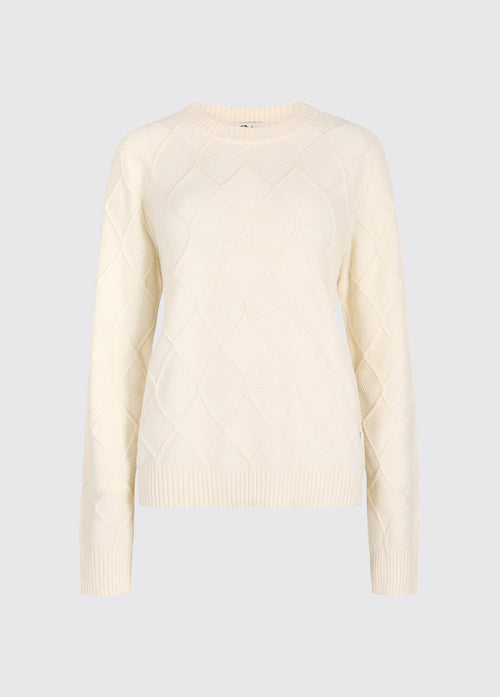 Banteer Women’s Cable Knit Crew Neck - Oyster