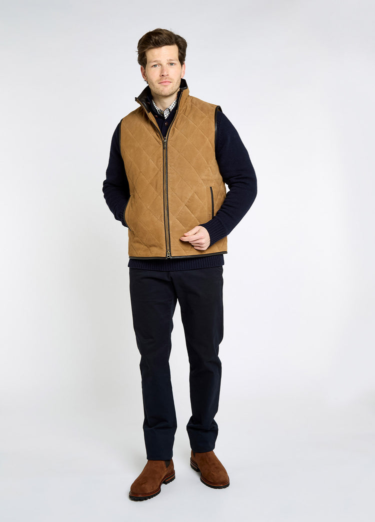 Bellamont Men's Goat suede gilet - Tan