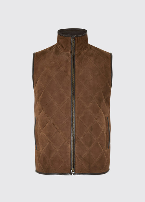 Bellamont Men's Goat suede gilet - Walnut