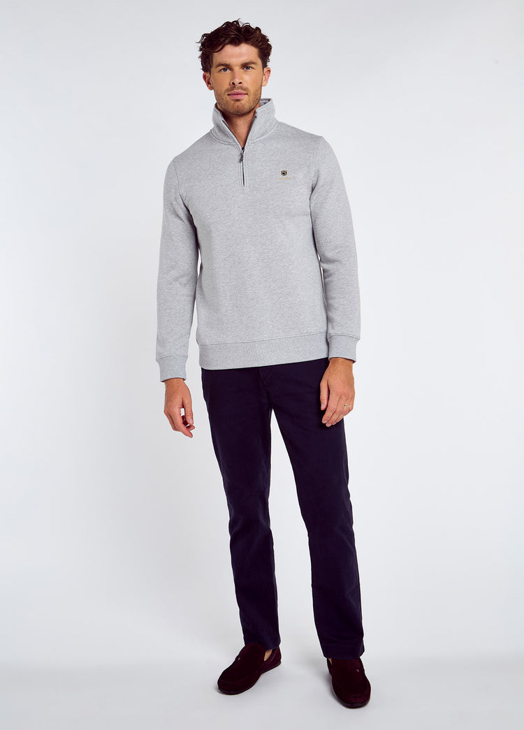 Boyce Men’s Zip Neck Sweater - Grey Marl