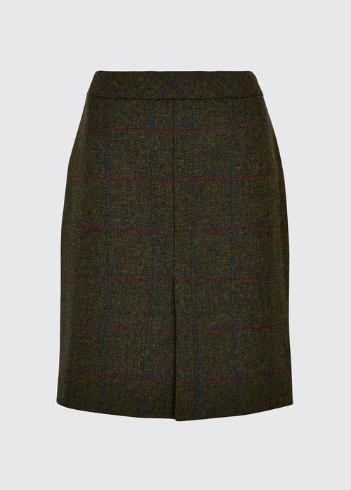 Dubarry women's Cornflower tweed pencil skirt is made with a streamlined shape in the colour hemlock.
