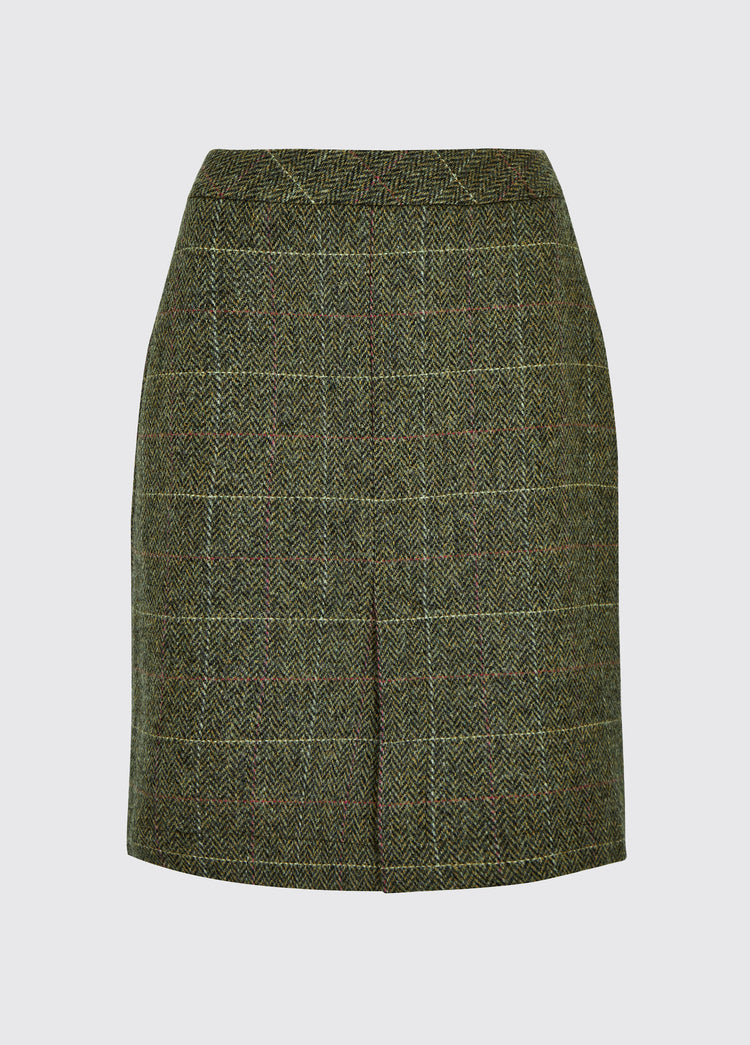 Dubarry women's Cornflower tweed pencil skirt is made with a streamlined shape in the colour thistle.