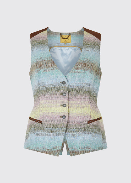 Daisy Ladies Fitted Tweed Waistcoat - Winter Sky