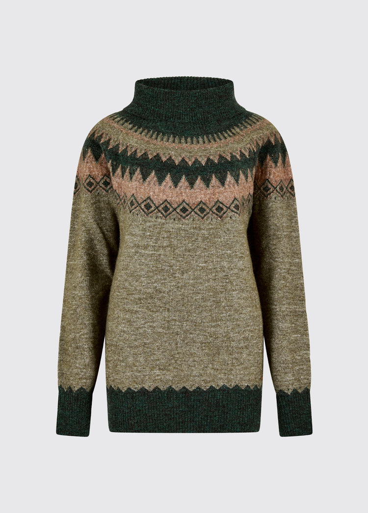 Devlin Women's Fair Isle pattern sweater - Olive Multi