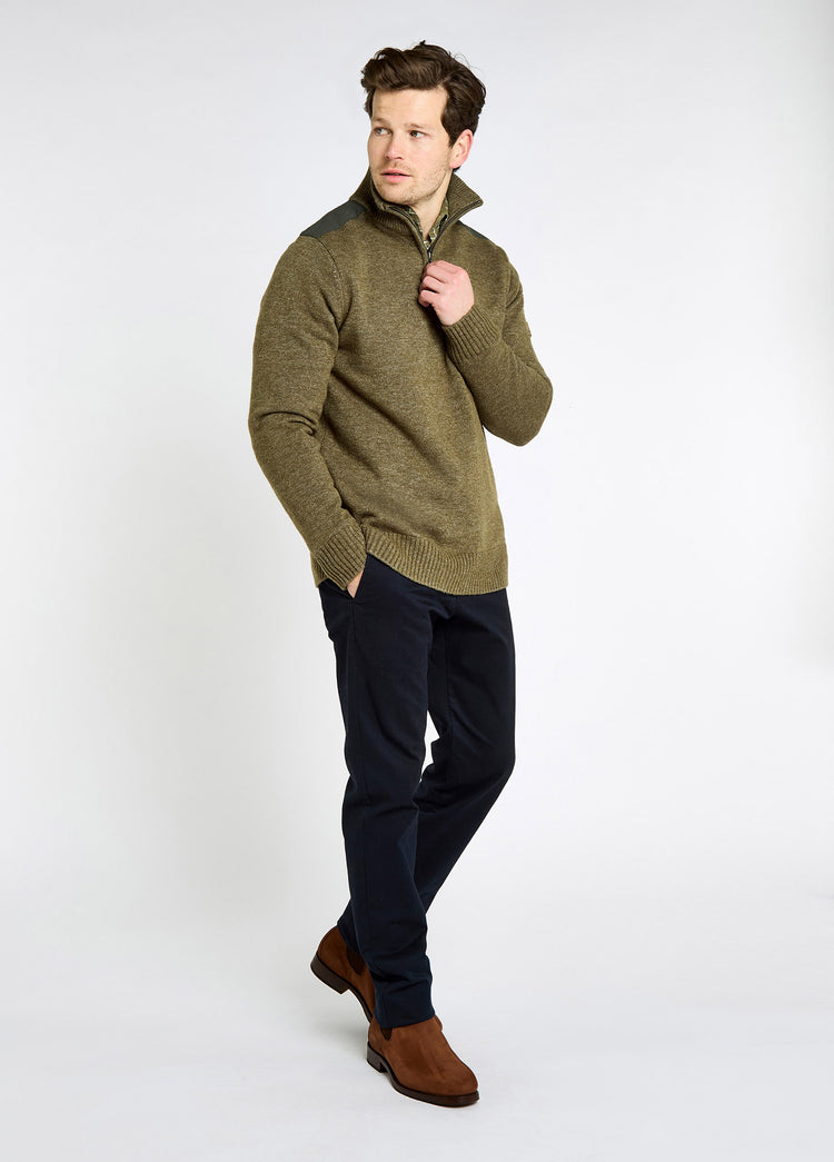 Doherty Men’s zip neck sweater - Dusky Green