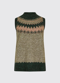 Doyle Women's Fair Isle pattern vest - Olive Multi