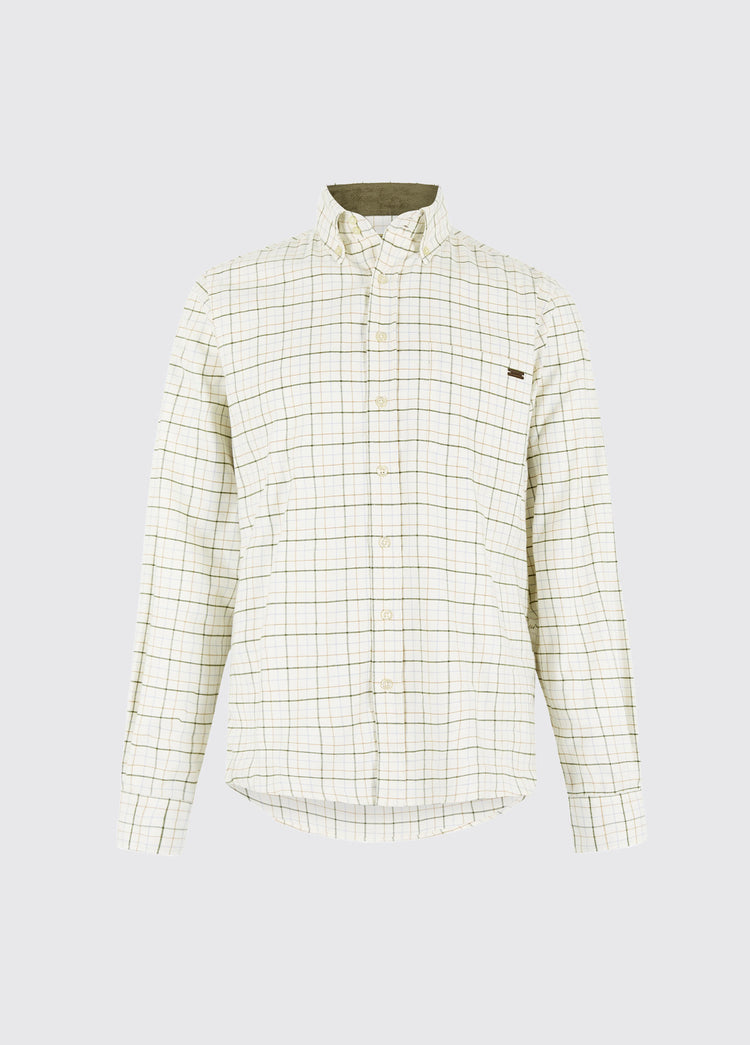 Drumcar Men’s tattersall check shirt - Dusky Green