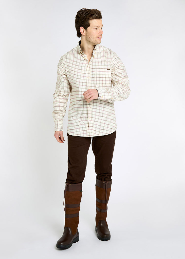 Drumcar Men’s tattersall check shirt - Elk