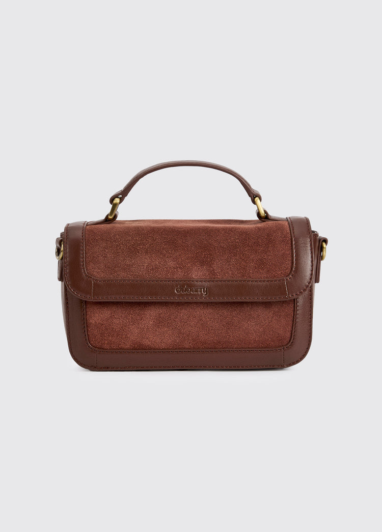Eadestown Structured handbag in suede and leather - Cedar