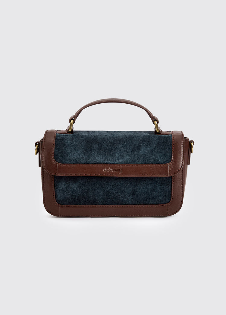 Eadestown Structured handbag in suede and leather - Navy