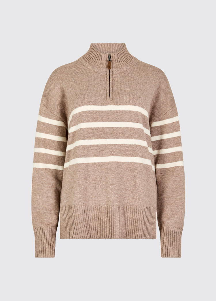 Fonthill Women’s Zip Neck Sweater - Taupe