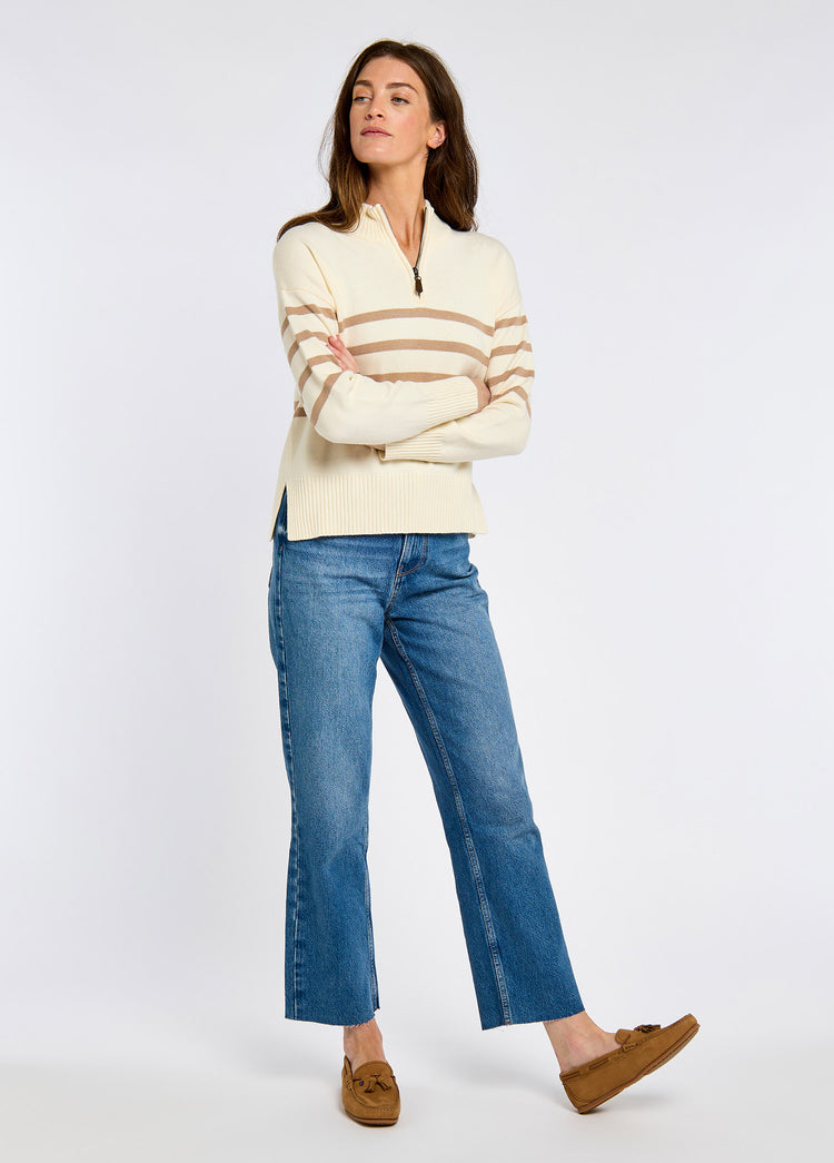 Fonthill Women’s Zip Neck Sweater - Oyster