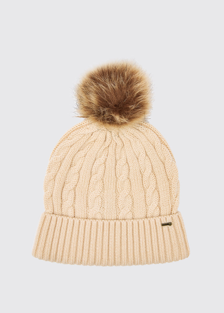 Forester Knitted bobble hat - Chalk