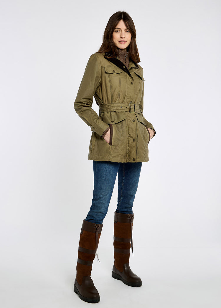 Gandon Women's wax cotton coat - Golden Khaki