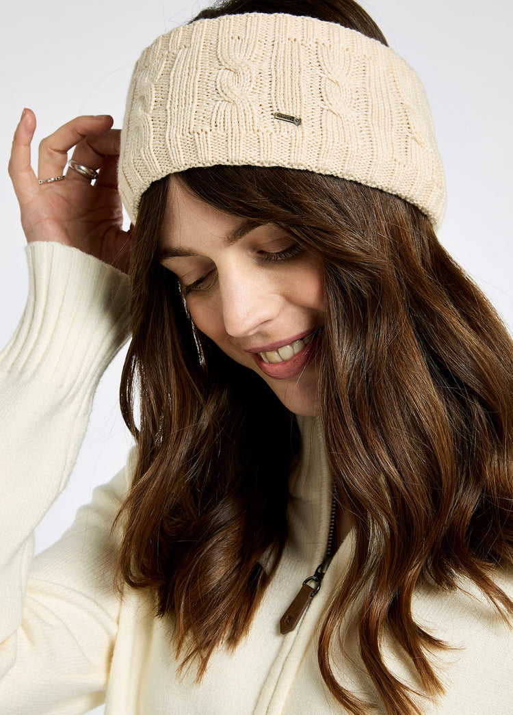 Gleeson Cable knit headband- Chalk