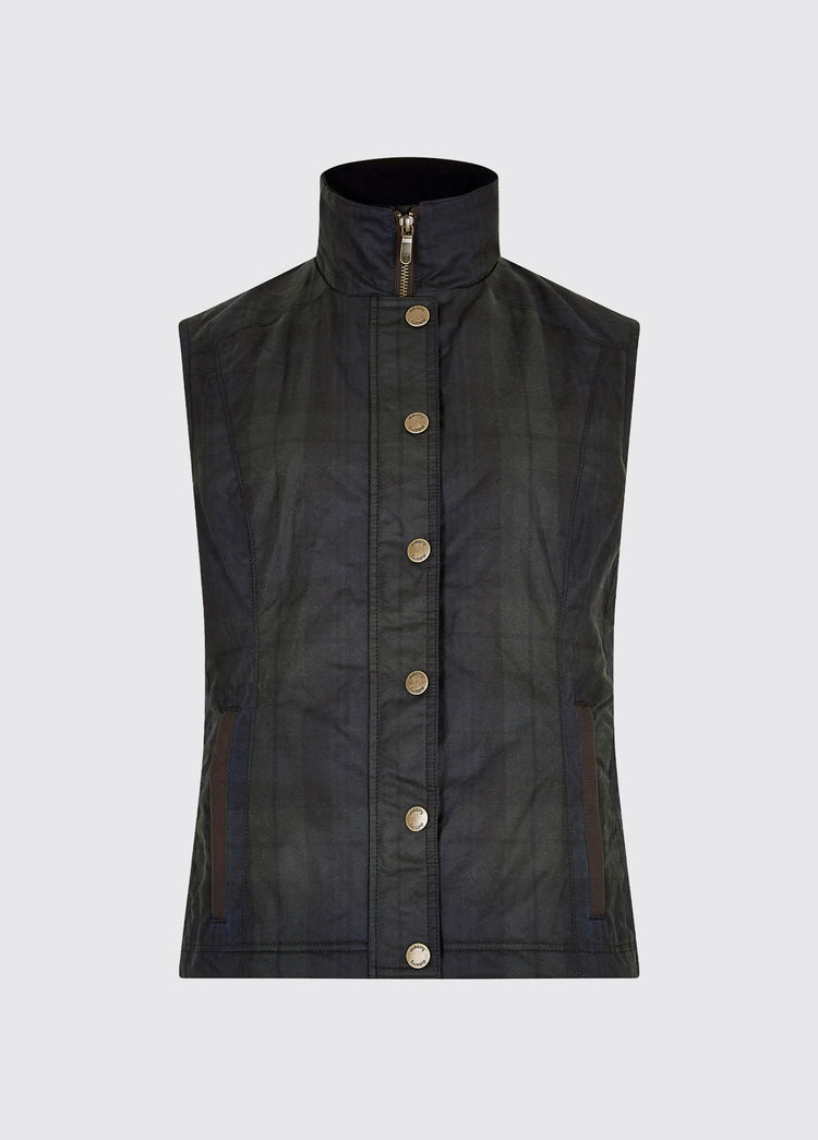 Grange Ladies Wax Gilet - Black Watch
