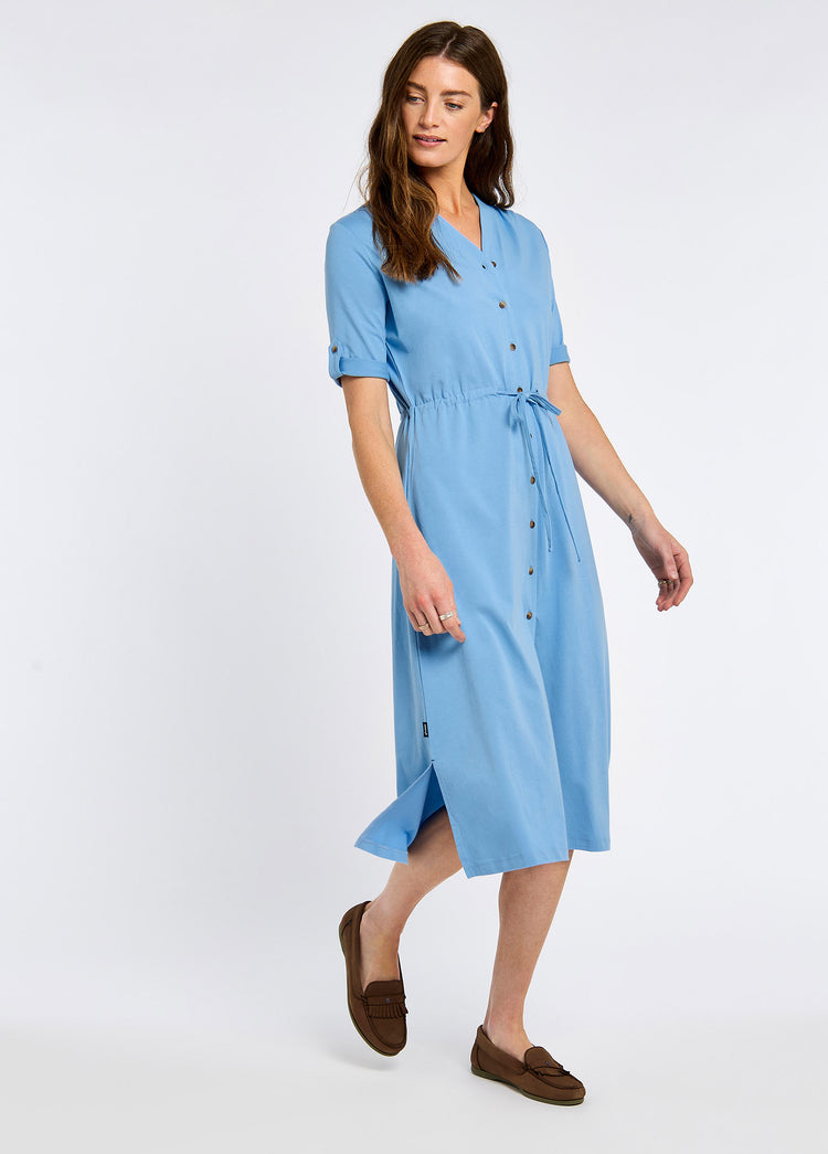 Hanlon Women’s Midi Length Shirt Dress - Azure Blue