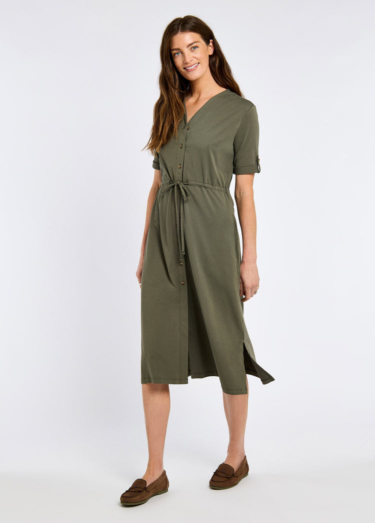 Hanlon Women’s Midi Length Shirt Dress - Kelp