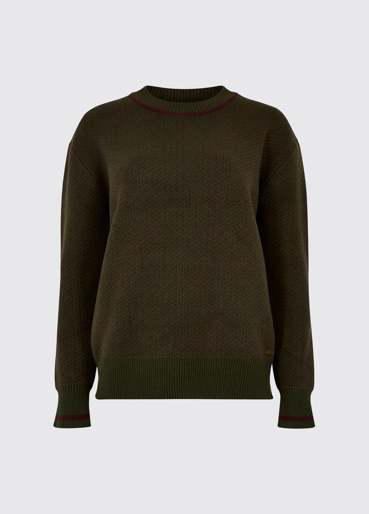 Huntington Ladies Round Neck Sweater - Olive