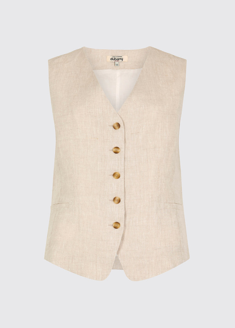 Killaloe Women's Linen Wasitcoat - Oatmeal
