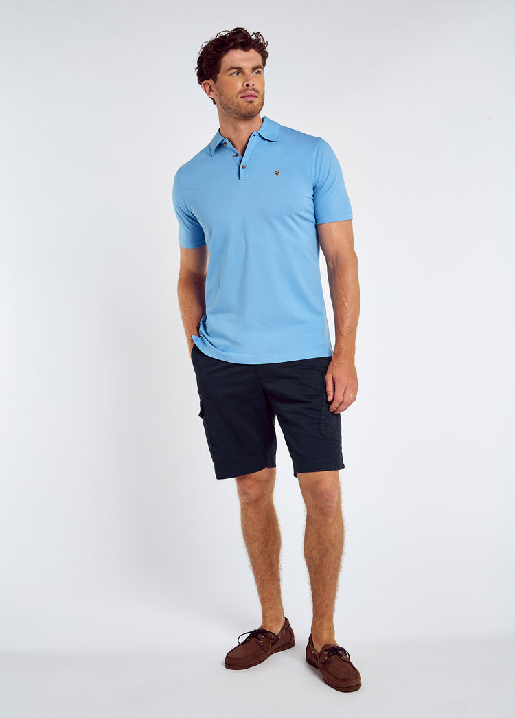 Kilmurray Men’s Three-Button Polo - Azure Blue