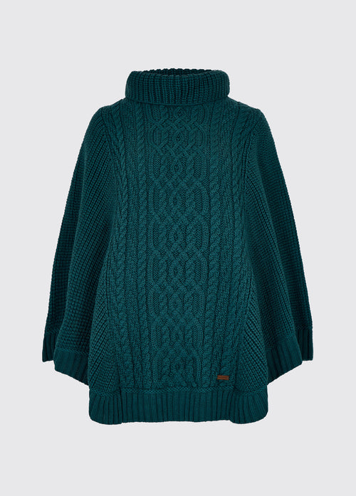 Kilronan Women’s Merino Poncho - Teal