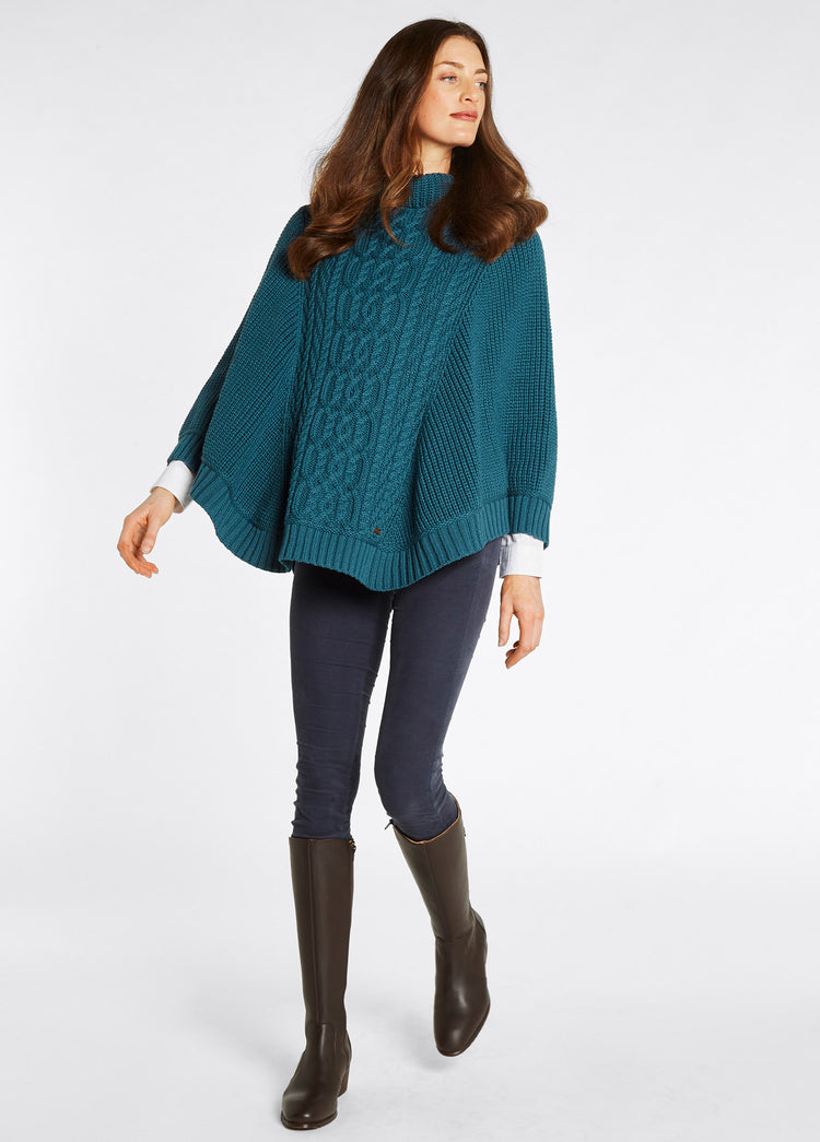 Kilronan Women’s Merino Poncho - Teal
