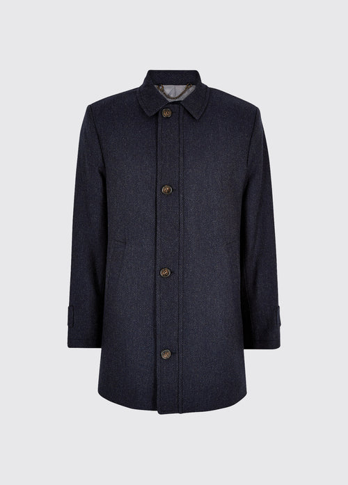 Kingham Mens Tweed Coat - Navy