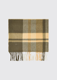 Kinvara Wool check scarf - Dusky Green