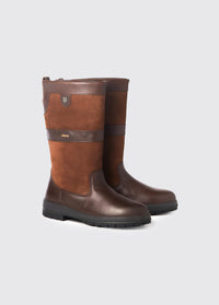 Wider calf pair of Dubarry Ladies Kildare calf height leather Country Boot, walnut brown colour