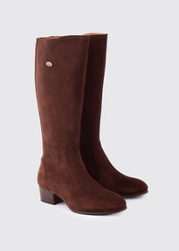 A pair of Ladies Dubarry knee-high Cigar Downpatrick Country Boot with Full length zip fastening.
