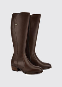 A pair of Ladies Dubarry knee-high Old Rum Downpatrick Country Boot with Full length zip fastening.