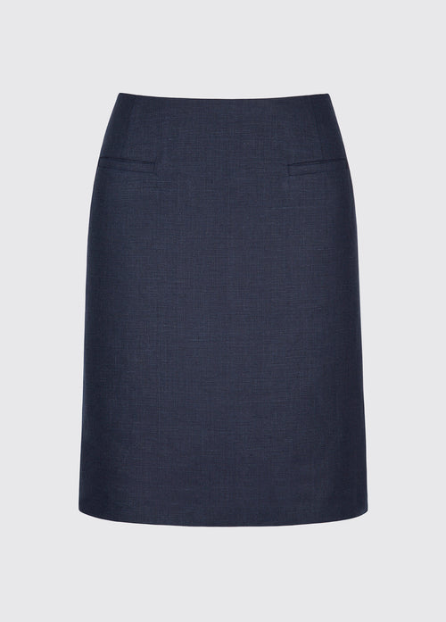 Sunflower Linen Ladies Skirt - Navy