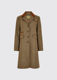 Dubarry women's Blackthorn Tweed Burren Jacket with besom pockets and chain-hang loop.