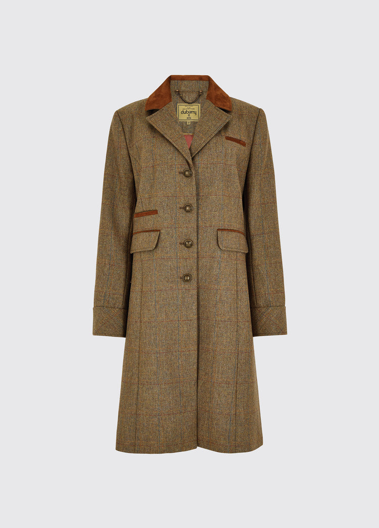 Dubarry women's Blackthorn Tweed Burren Jacket with besom pockets and chain-hang loop.