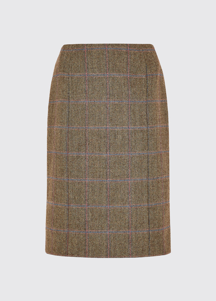 Wisteria Tweed Pencil Skirt - Woodrose
