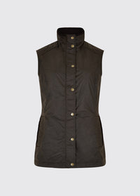 a Dubarry Pakenham wax gilet jacket, black colour with buttons and zip