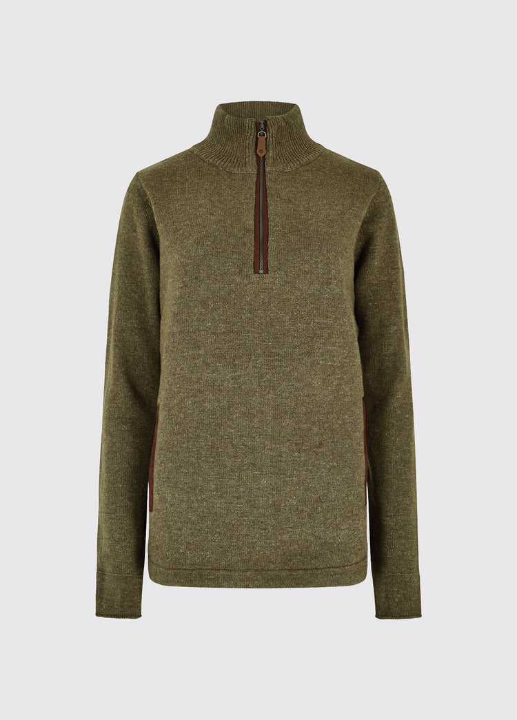 Morrisey Zip Neck Sweater - Dusky Green