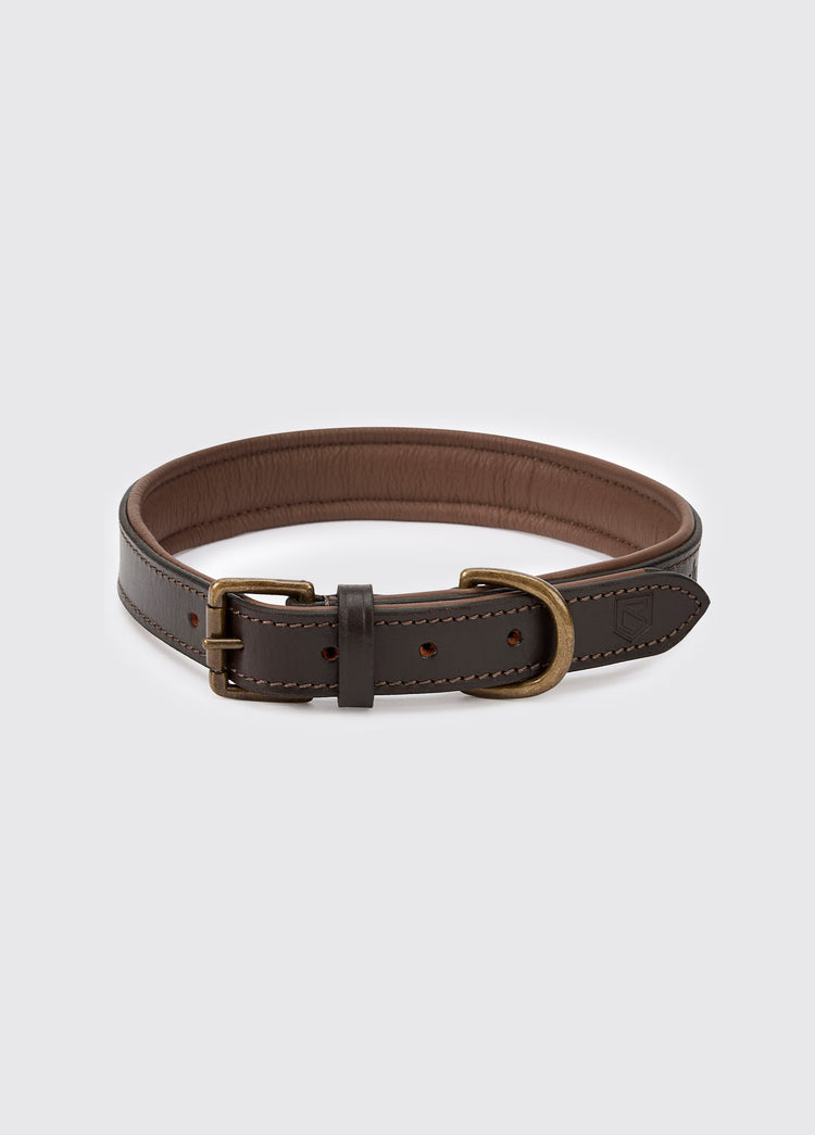 Axel Padded Leather dog collar - Mahogany