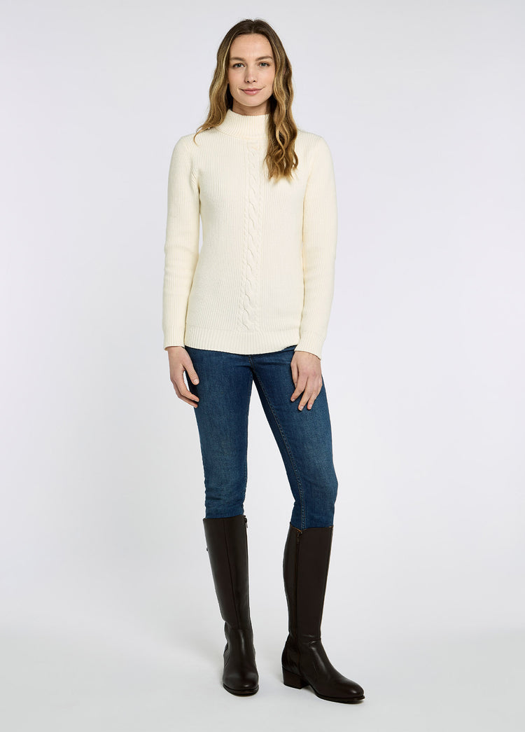 Lennon Women's sweater with mock neck - Chalk