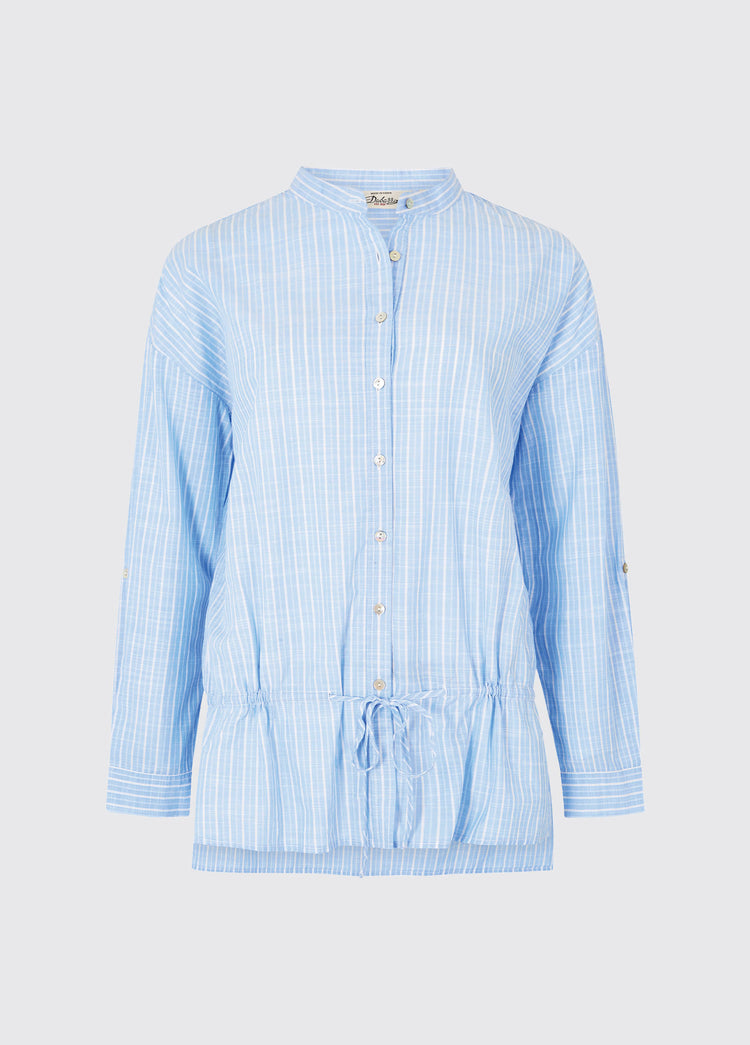 Magnolia Ladies Mandarin Collar Blouse - Pale Blue