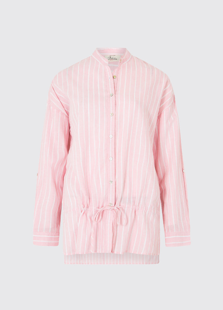 Magnolia Ladies Mandarin Collar Blouse - Pale Pink