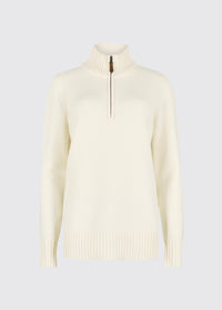 Markham Women's zip neck sweater - Chalk