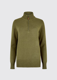 Markham Women's zip neck sweater - Dusky Green