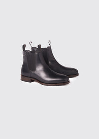 A pair of Dubarry Kerry Chelsea ankle boots for men, black leather with elasticated side gussets with front and heel finger pulls