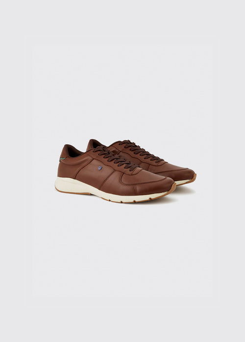 Kiel Mens Leather Trainer - Brown